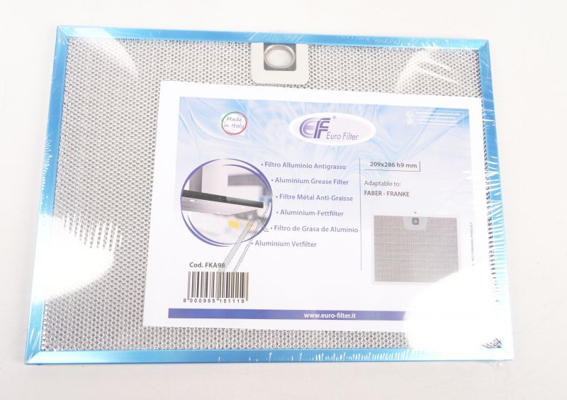 Filtro Antigrasso Metallico Cappa Faber Franke Roblin 133.0395.386 286×210 mm