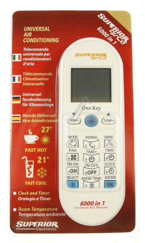 AIRCO 6000 IN1 SUPCU003 Telecomando universale per climatizzatore 6000 codici Lg