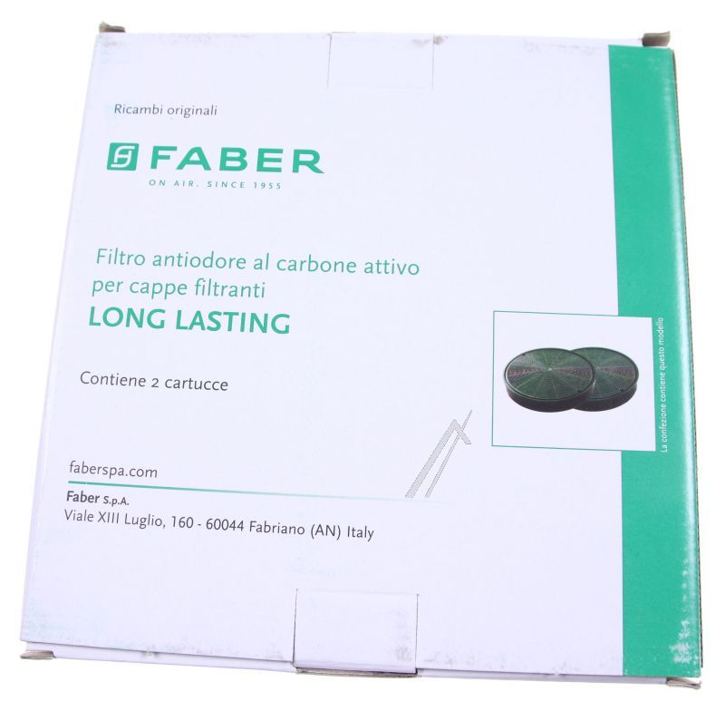 FLL8 112.0185.278 Kit filtro a carbone attivo 2 pz Faber 1120185278