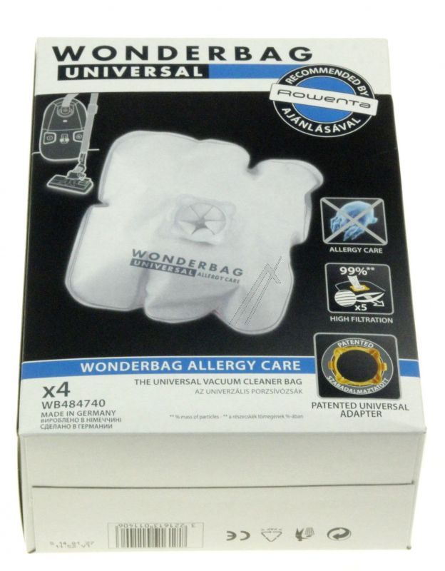 WB484740 Sacchetti aspirapolvere Wonderbag Endura 4 pz Miele