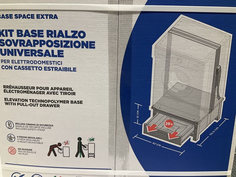 BASE SPACE EXTRA 656144 Zoccolo 30 cm con cassetto estraibile per lavatrice/asciugatrice Lg