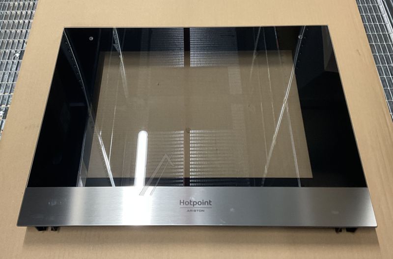 C00385304 481010849647 Vetro esterno porta forno con supporti Hotpointariston