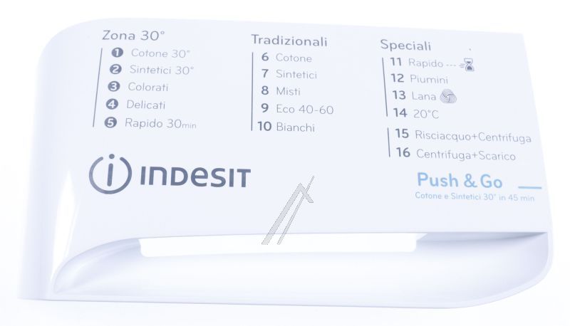 C00645740 488000645740 Maniglia coperchio bianca INX/RA Indesit