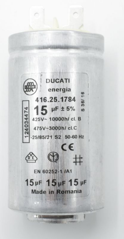 1240344745 Condensatore 15 µF con fascetta Electrolux