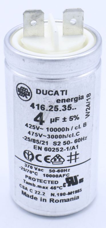 4UF 475V 133.0060.896 Condensatore 4µF 400V 10000 h P2 Ikea 1330060896