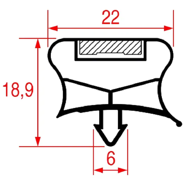 guarnizione ad incastro 1512×642 mm codice: 3786378