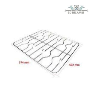 Griglia in filo cromato ed acciaio inox per piano cottura ardo bompani a 4 fuochi 572✖️500 f0404