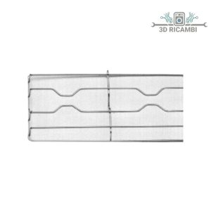 Griglia in filo cromato ed acciaio inox per piano cottura elba smeg a 2 fuochi 401✖️241