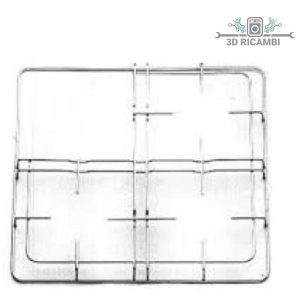Griglia in filo cromato ed acciaio inox per piano cottura olmar a 3 fuochi 470✖️458 f3806