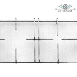 Griglia in filo cromato ed acciaio inox per piano cottura ardo bompani a 2 fuochi 427✖️232 f0407