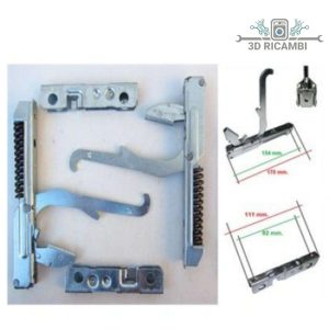 Kit 2 pz cerniere + portarulli per porta forno gas fire kcf1793