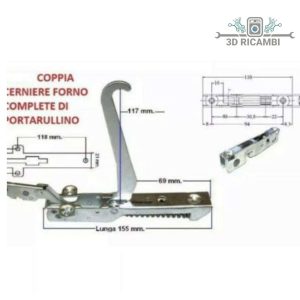 Kit cerniere + portarullino per forno sovrana kcf5490
