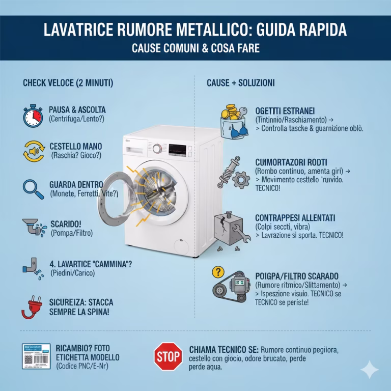 Lavatrice rumore metallico: cause più comuni