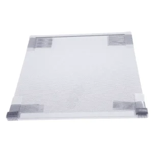 Ripiano in vetro inferiore per vano frigorifero LG ACQ303404 310×200 mm, con profili/listelli.